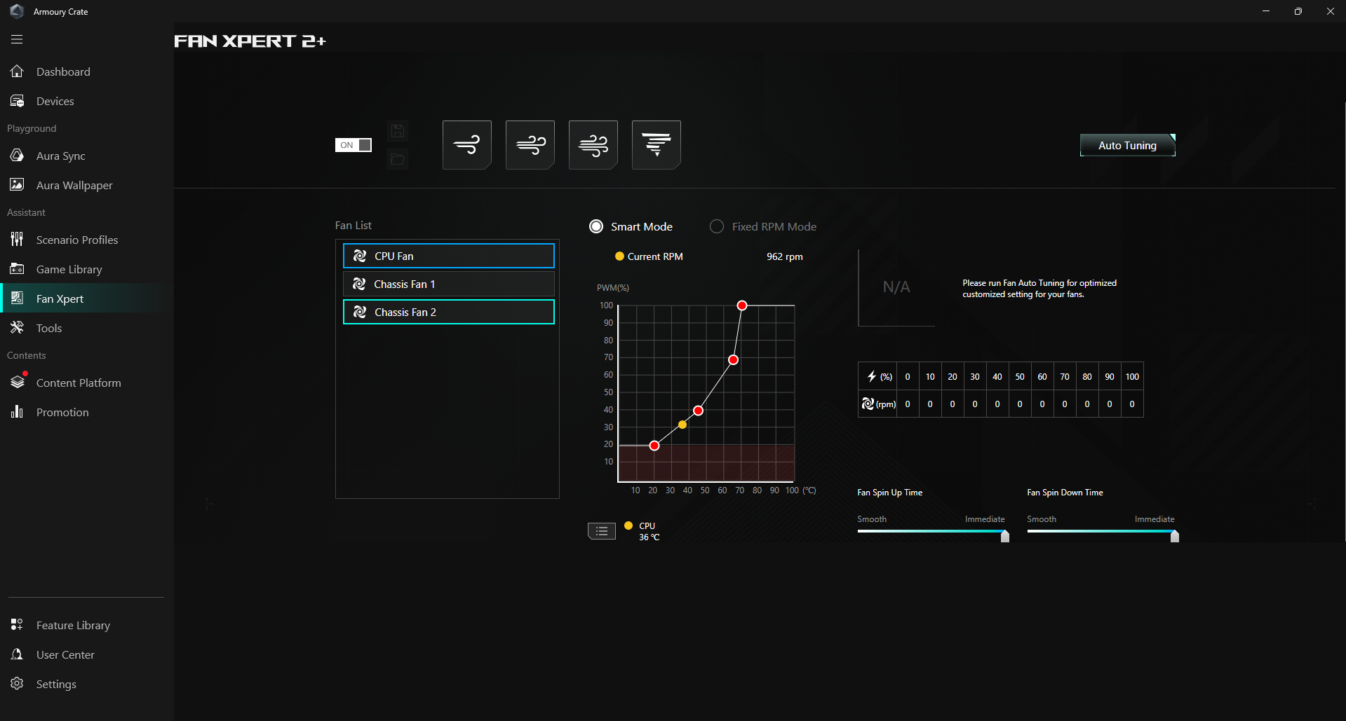 Interface utilisateur de Fan Xpert 2+ pour les commandes de refroidissement