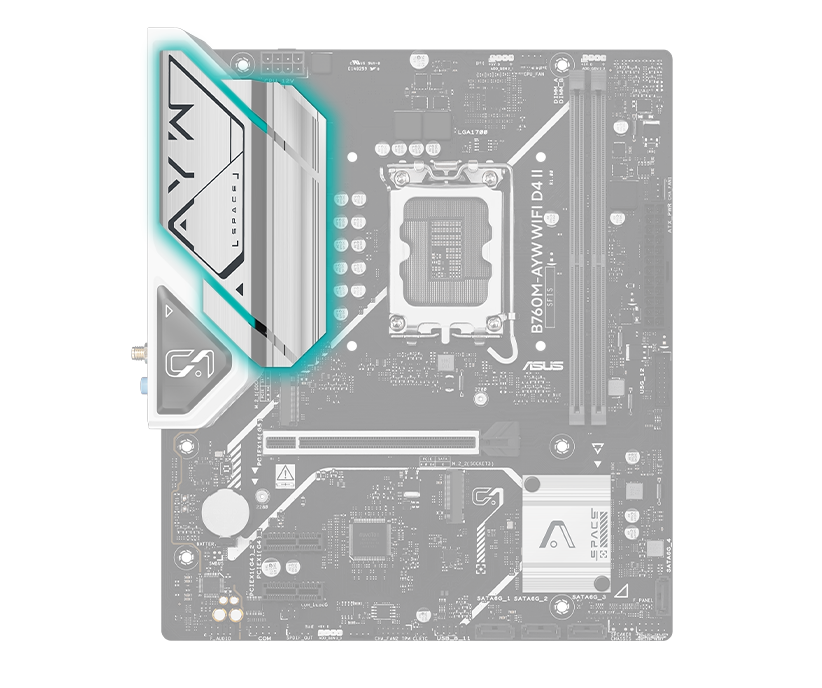 Carte mère B760 avec image de dissipateur thermique VRM