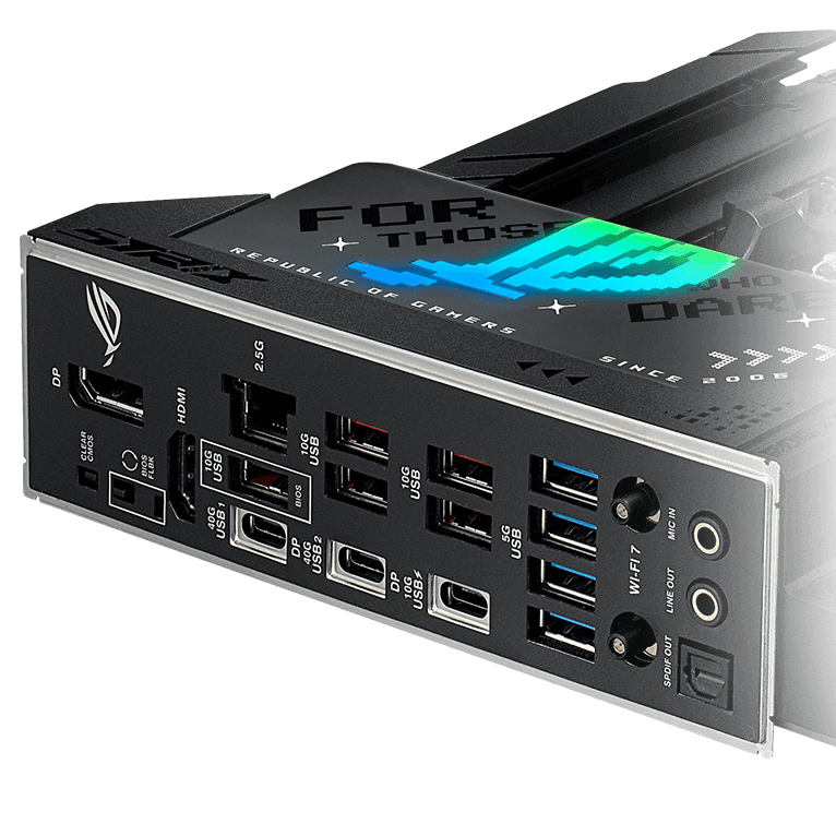 The Strix X870-F features DUAL USB4® PORTS