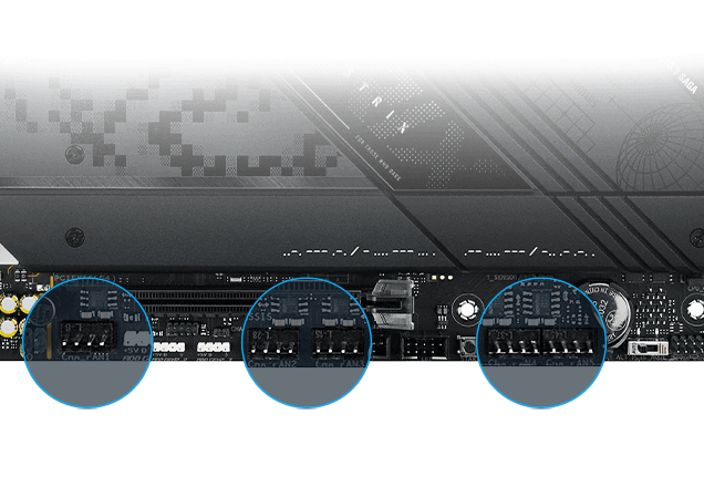 Strix X870-F chassis fan header locations