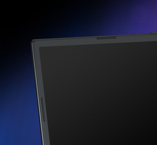 The image shows the super-narrow bezels frame the edges of the display.