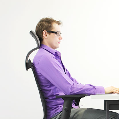 Image of a man with proper sitting posture