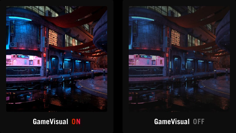 comparison image with Cinema mode on and off