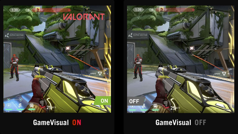 Imagen de Game Visual con la opción de Carreras activada y desactivada