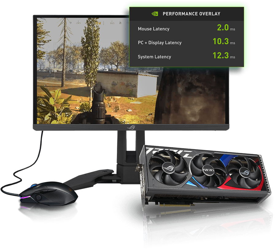 De afbeelding toont de NVIDIA Reflex Analyzer gebruikersinterface