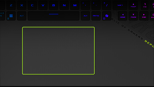 The shape of the G18’s touchpad is highlighted.