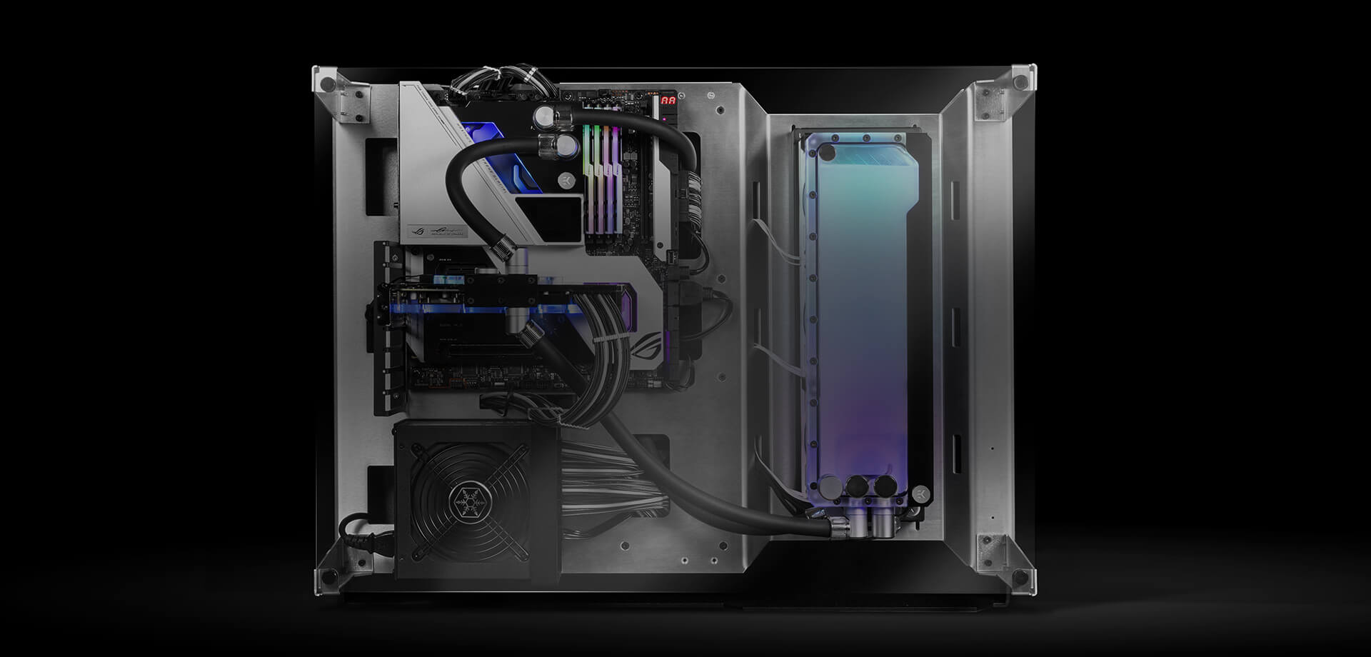 ROG Maximus XIII Extreme Glacial build with custom liquid cooling