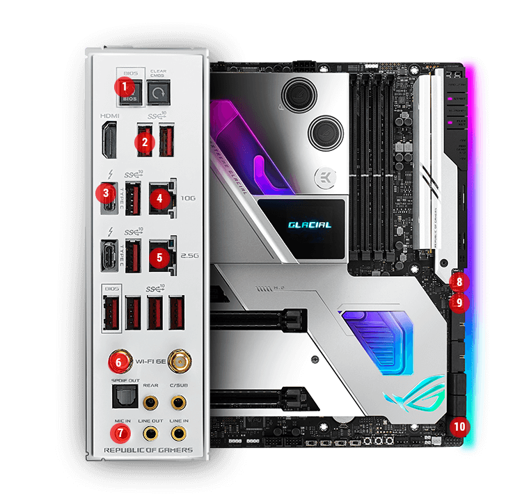 Connectivity Specs of ROG Maximus XIII Extreme Glacial