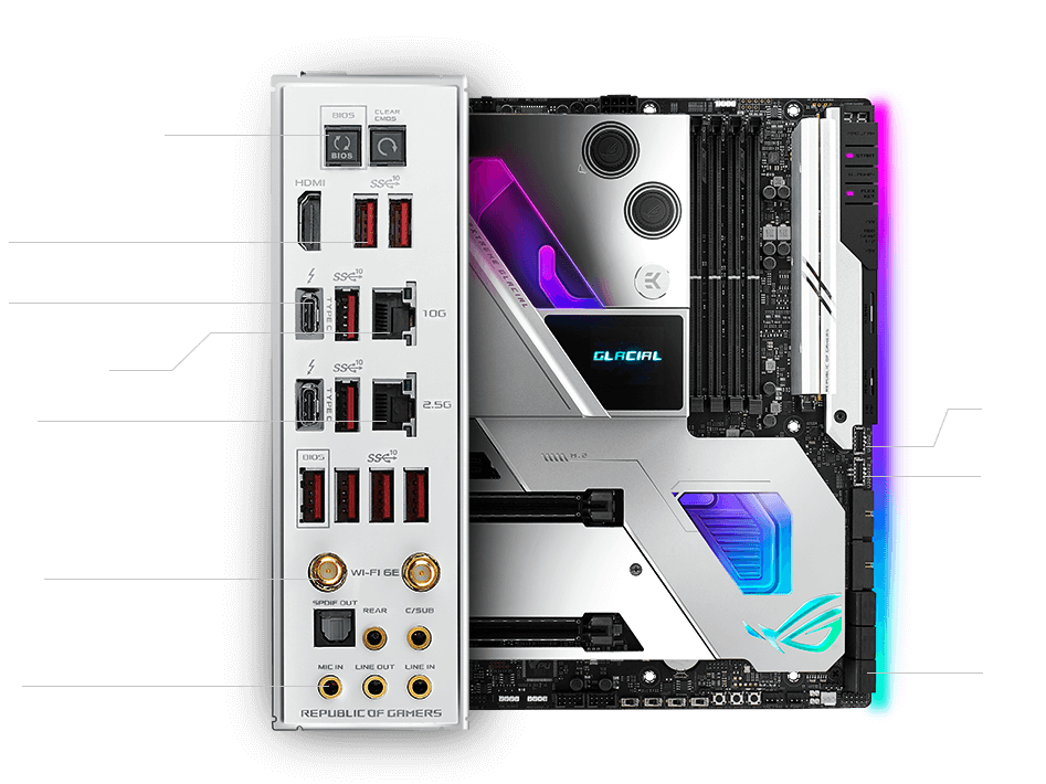 Connectivity Specs of ROG Maximus XIII Extreme Glacial
