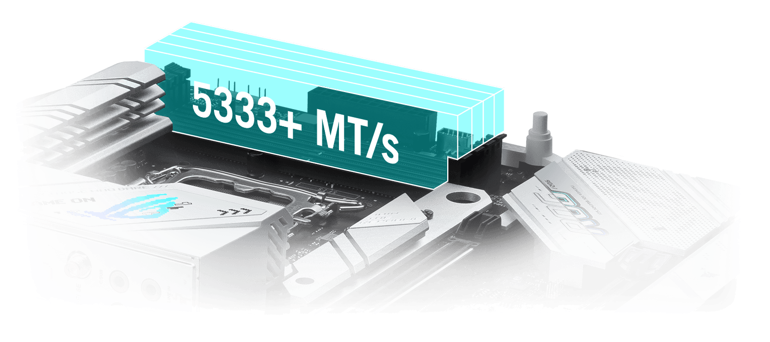 Doska Strix B760-A D4 umožňuje pretaktovať pamäte až na 5333 MT/s.