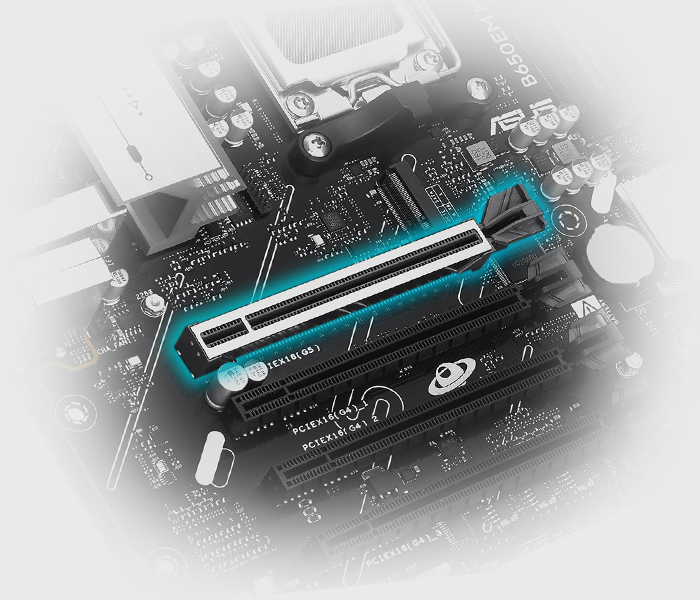 The B650EM MAX GAMING WIFI motherboard supports PCIe 5.0 Slot.