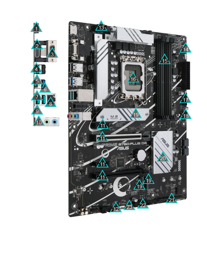 Alle technischen Daten des PRIME B760-PLUS D4 Mainboards