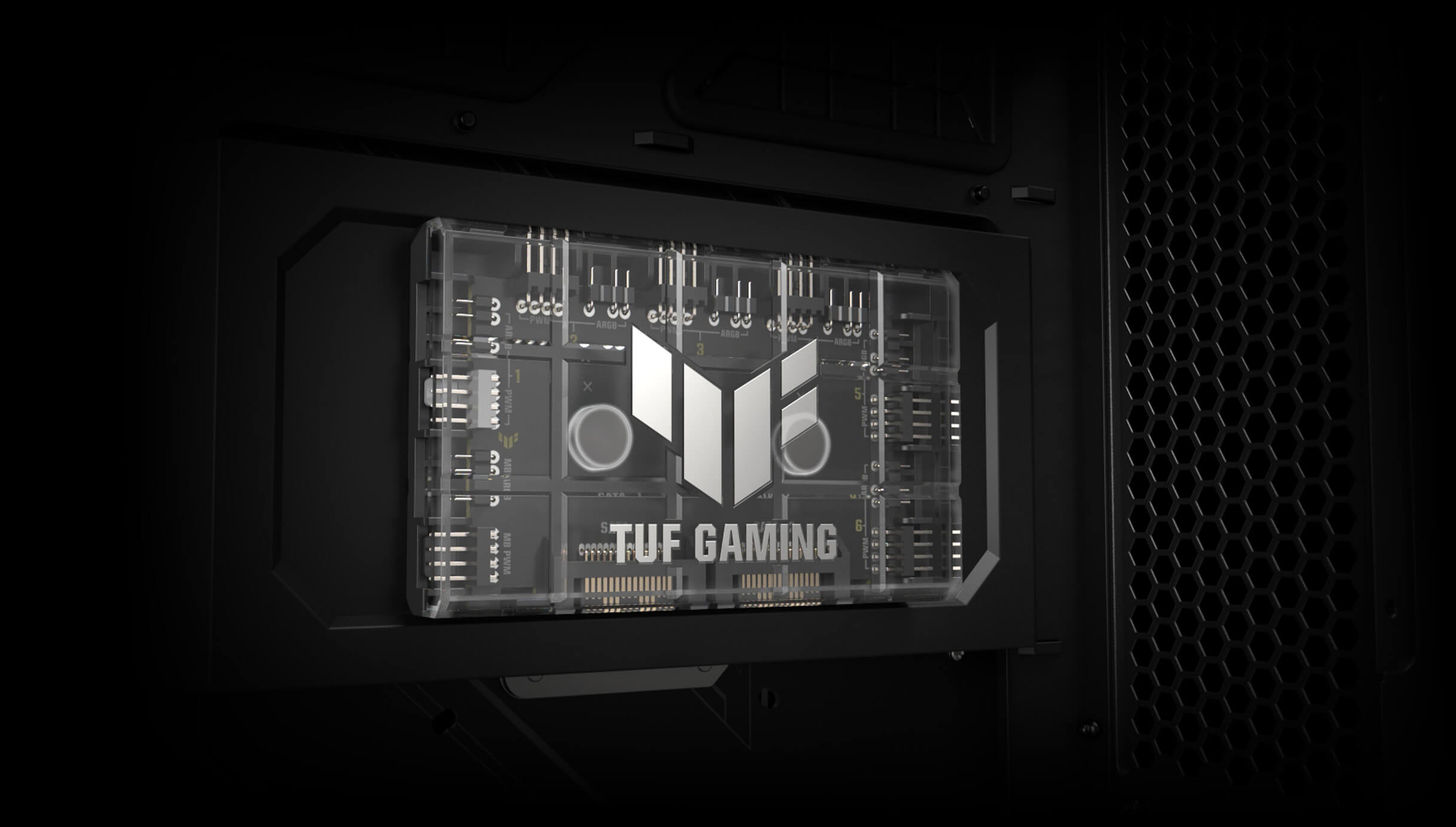 TUF Gaming ARGB PWM Fan Hub magnetic mounting