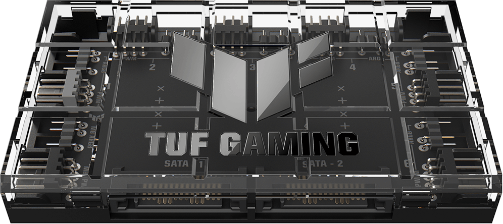 TUF Gaming ARGB PWM Fan Hub top down view