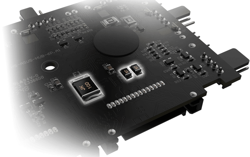 TUF Gaming ARGB PWM Fan Hub fuse on PCB