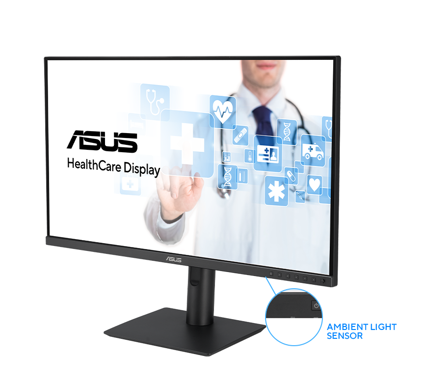 Shows Ambient Light Sensor position on ASUS HealthCare Displays