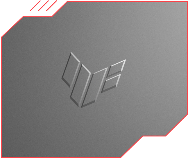 Extreme close-up view of the TUF Gaming logo.