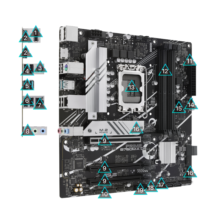 Todas las especificaciones de la motherboard PRIME B760M-A D4