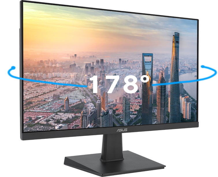 The IPS panel offers a wide 178° viewing angle.