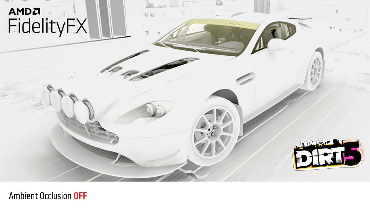 AMD FidelityFX Ambient Occlusion comparison in Dirt 5 video game