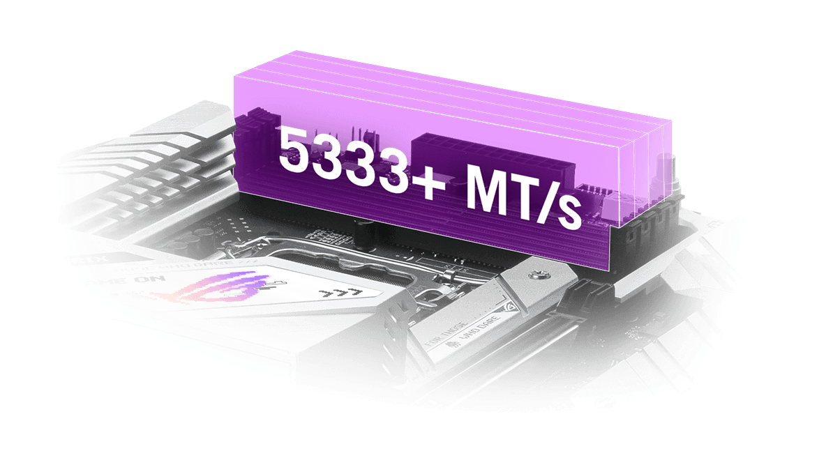 Deska Strix B760-G D4 umožňuje přetaktovat paměti až na 5333+ MT/s.