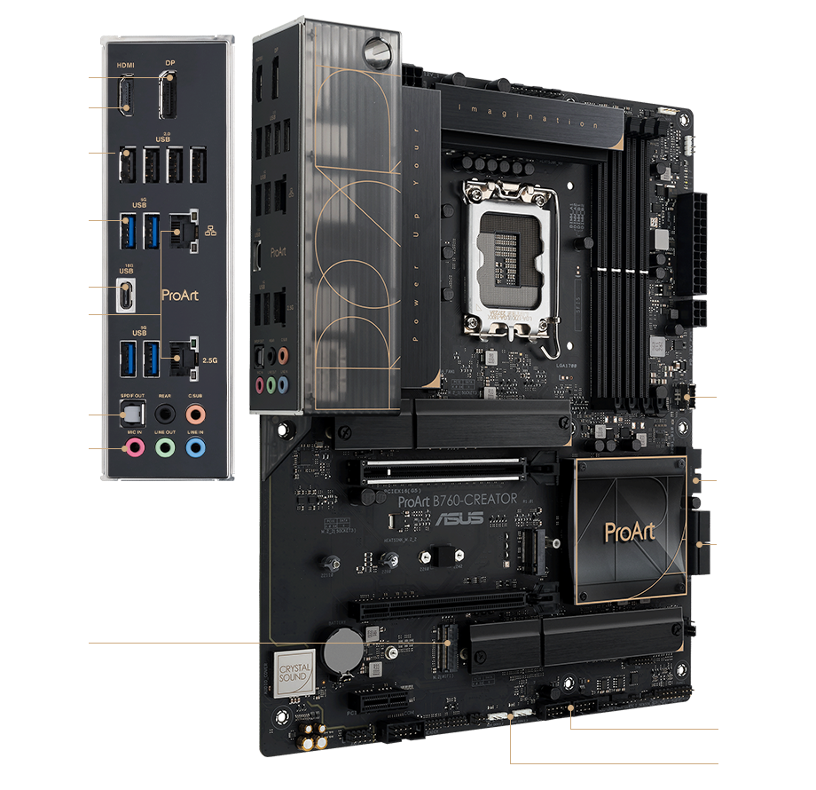 ProArt B760-Creator D5 motherboard connectivity features