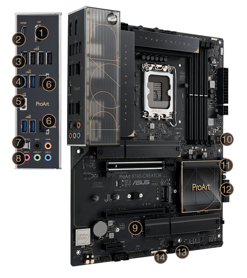 ProArt B760-Creator D5 motherboard connectivity features