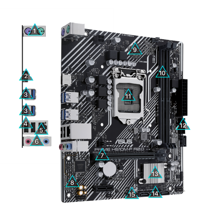 All specs of the PRIME H510M-F R2.0 motherboard