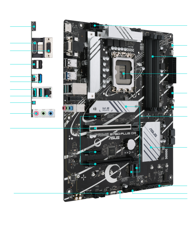 All specs of the PRIME B760-PLUS D4-CSM motherboard