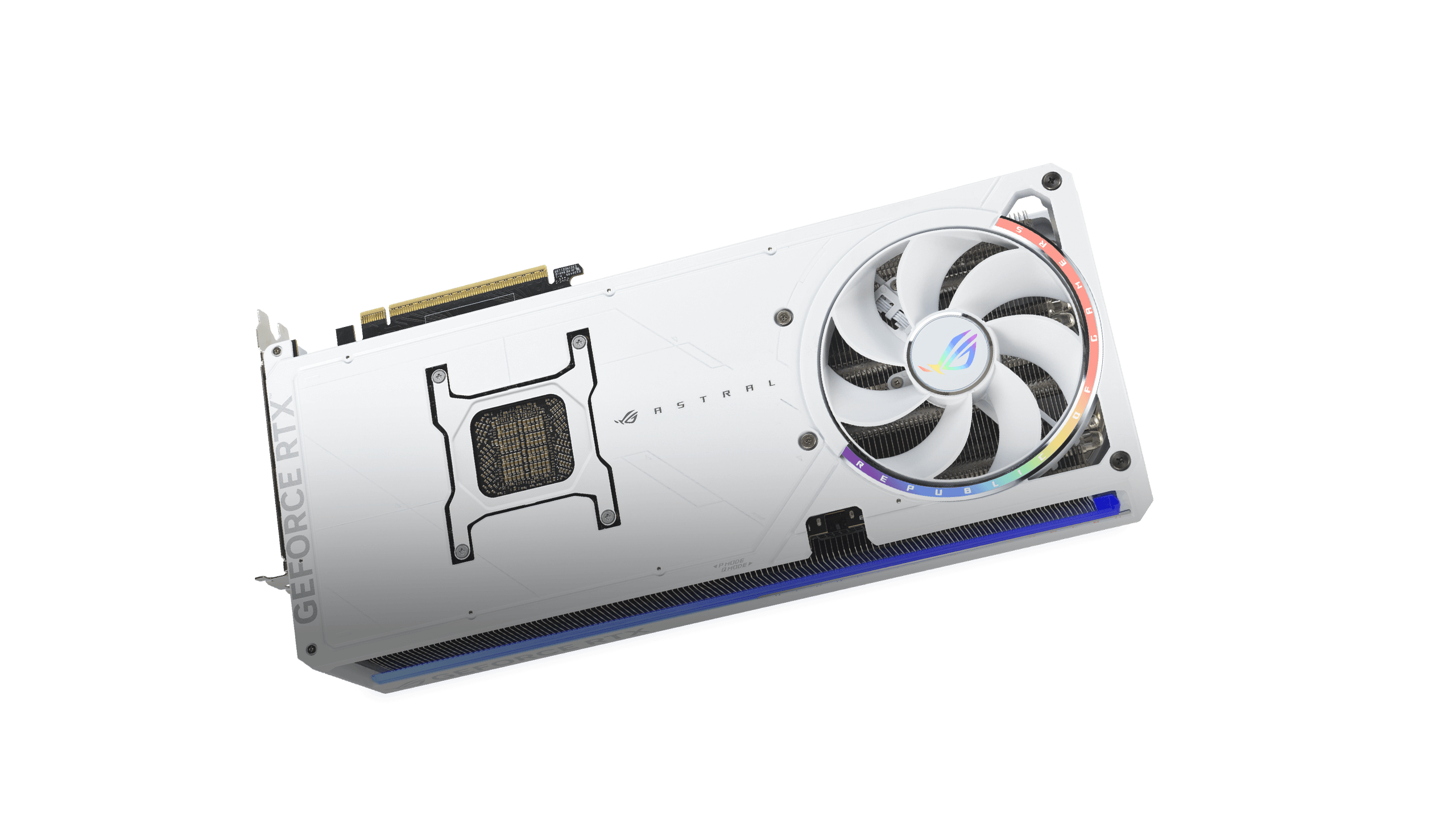 ROG Astral rear view with a galaxy background