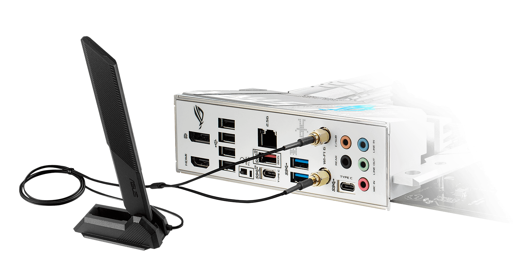 La ROG Strix B660-A Gaming WiFi D4 est dotée du WiFi 6 et d’un Ethernet 2,5 Gb.