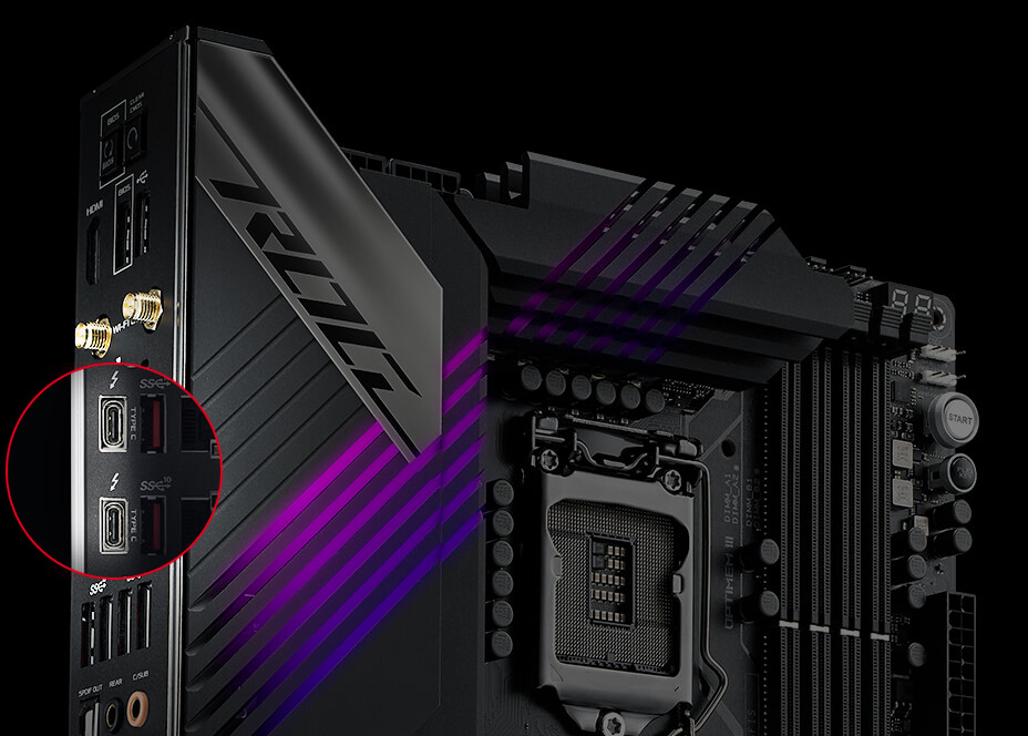 Duas portas Thunderbolt 4 Type-C™ Incorporadas