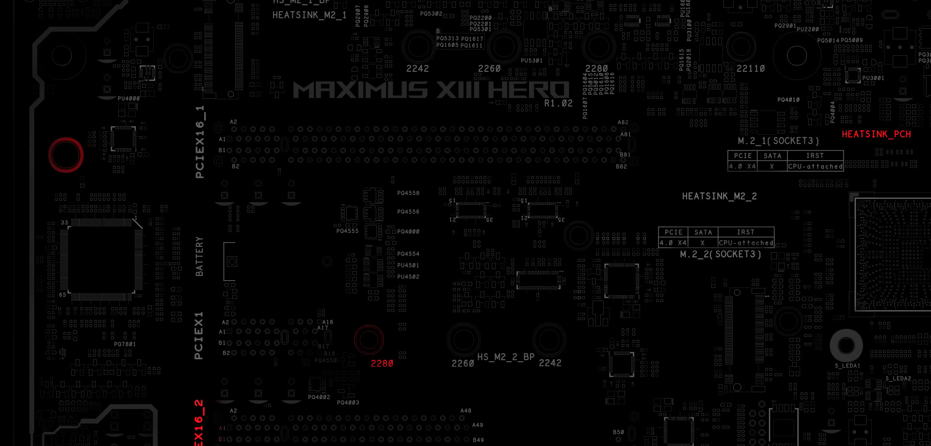 The PCB design of the ROG Maximus XIII Hero