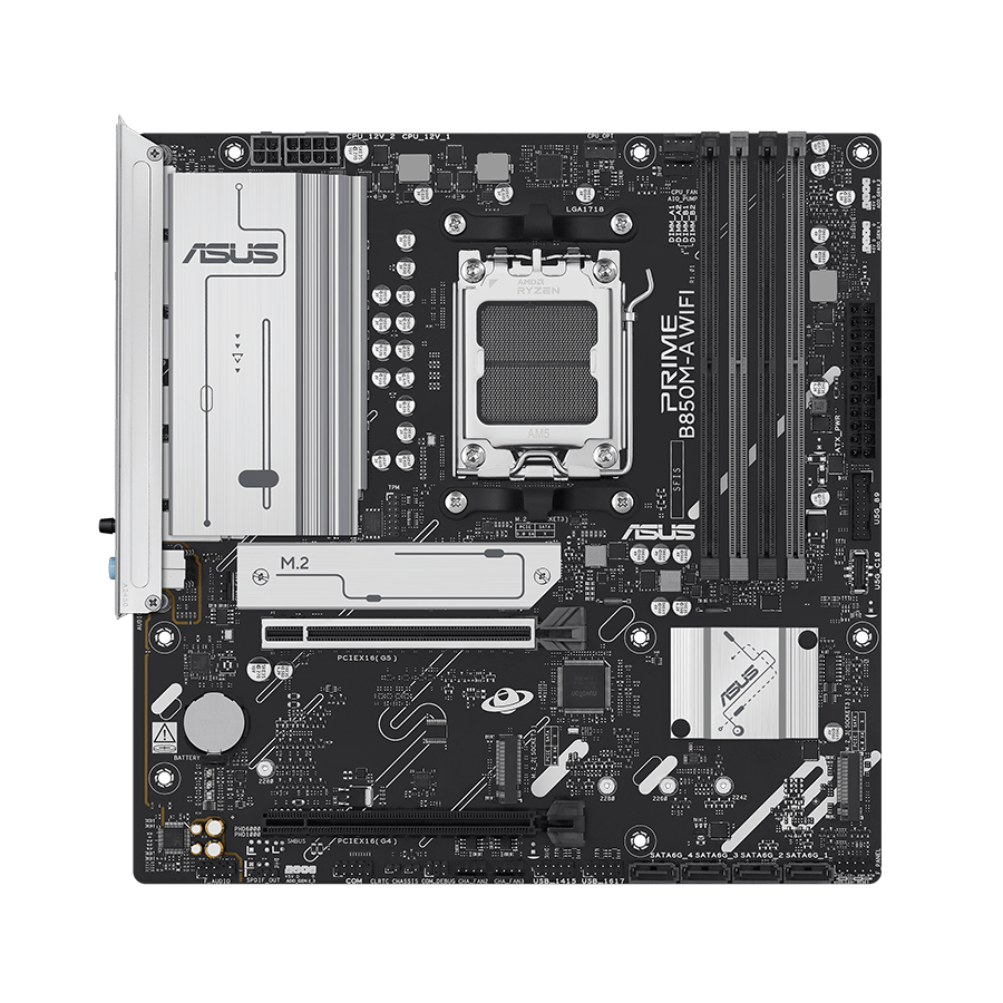 PRIME B850M-A WIFI-CSM front view.