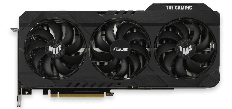 Front view of the TUF Gaming GeForce RTX 3060 Ti  graphics card.