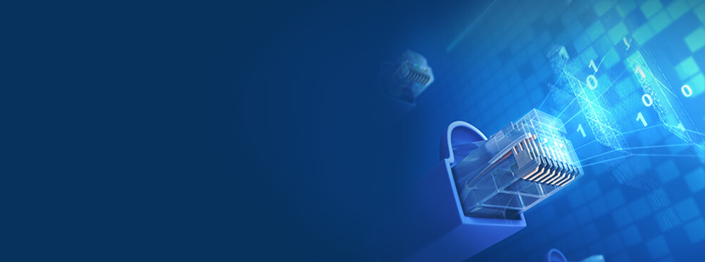 Câbles Ethernet avec données numériques.