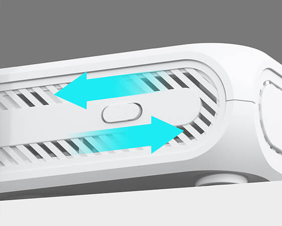 Gros plan de l'interrupteur coulissant du RT-BE58 Go, avec les flèches directionnelles indiquant la façon de changer rapidement les paramètres du réseau.