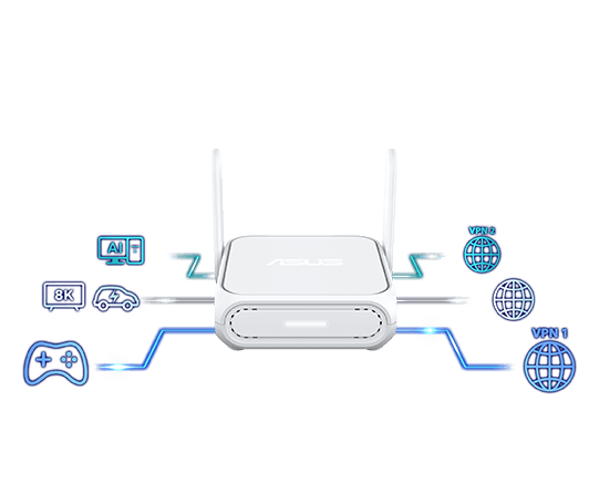 Trois tunnels VPN passent par le RT-BE58 Go.