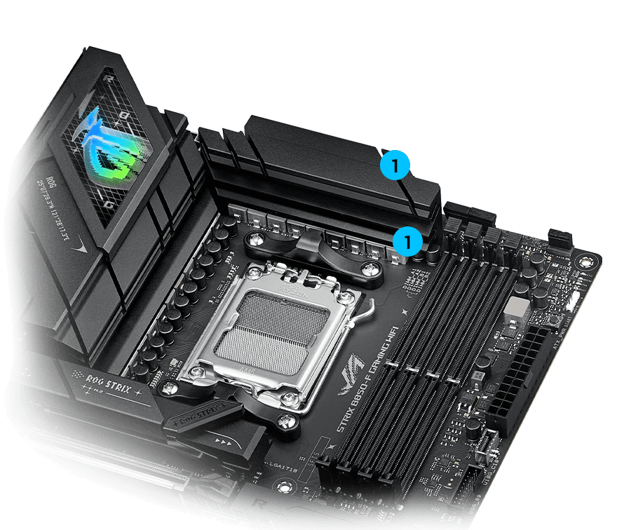 Strix B850-F VRM cooling design layout