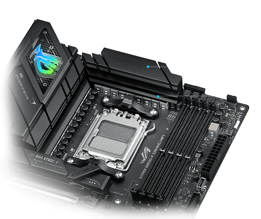 Strix B850-F VRM cooling design layout