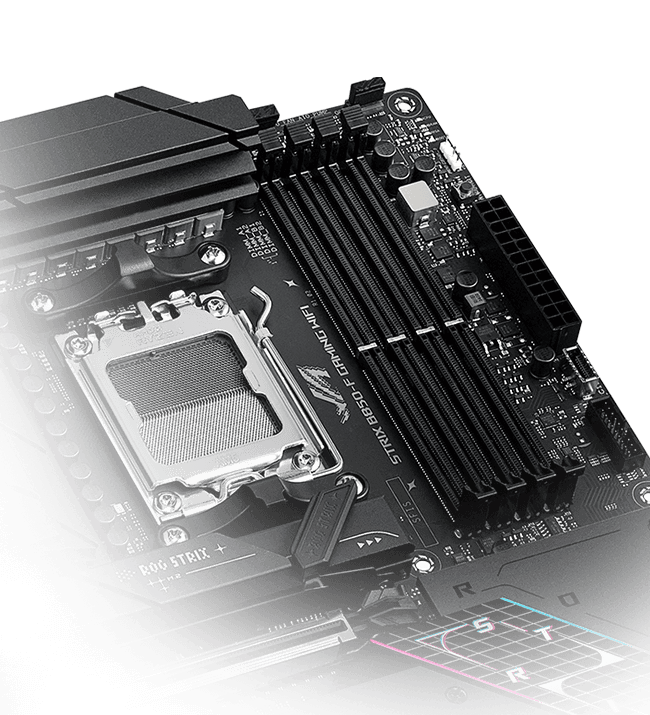 The Strix B850-F lets you overclock memory up to 8400+ MT/s.