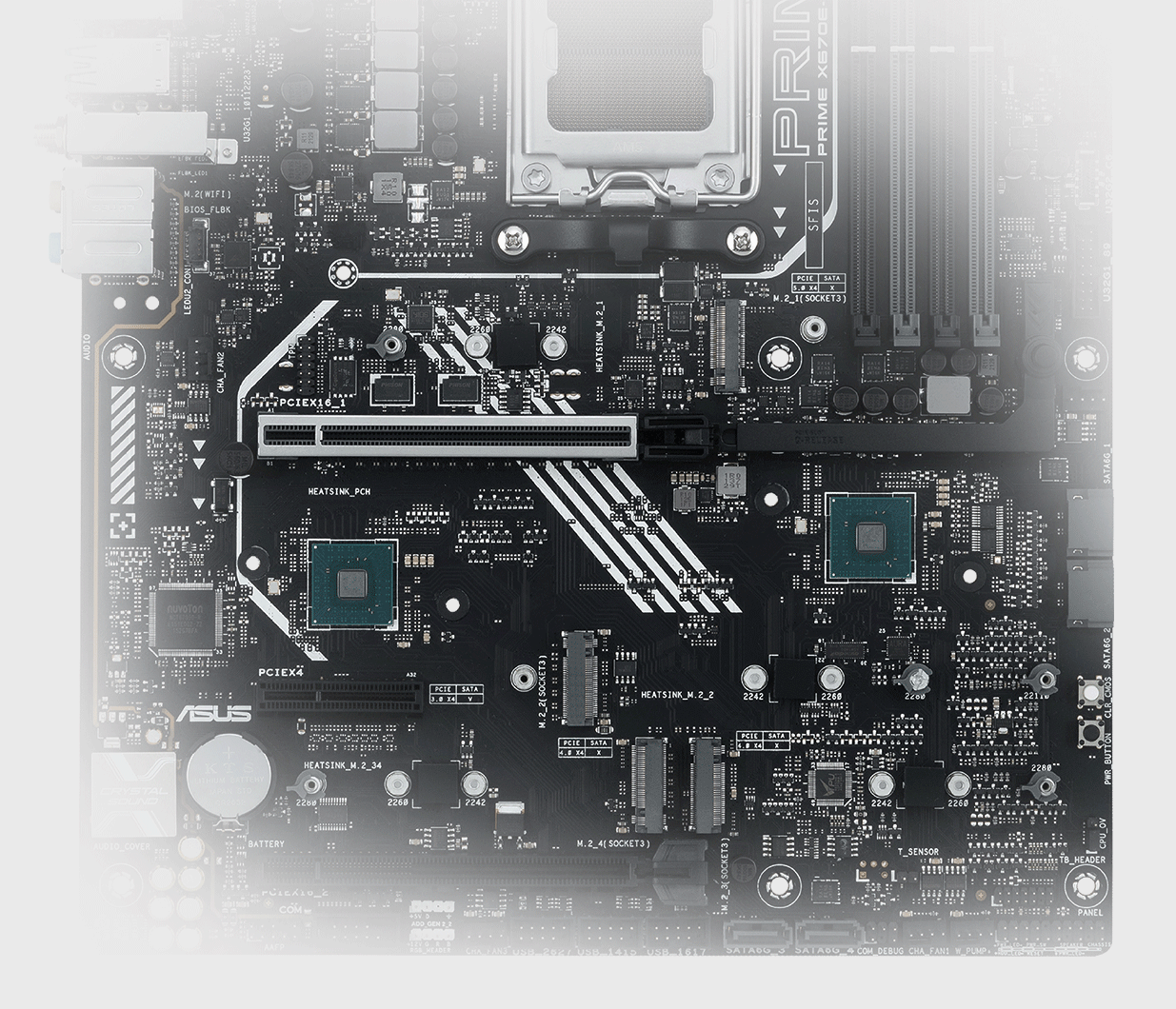 The PRIME X670E-PRO WIFI motherboard supports four M.2 slots.