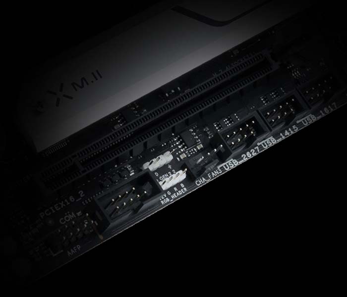 La scheda madre PRIME X670E-PRO WIFI è dotata di header RGB Gen 2 indirizzabili. 