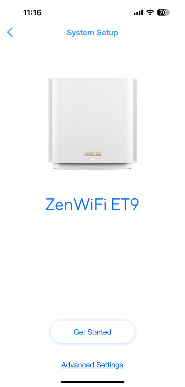 Step one: Turn on ASUS ZenWiFi ET9.