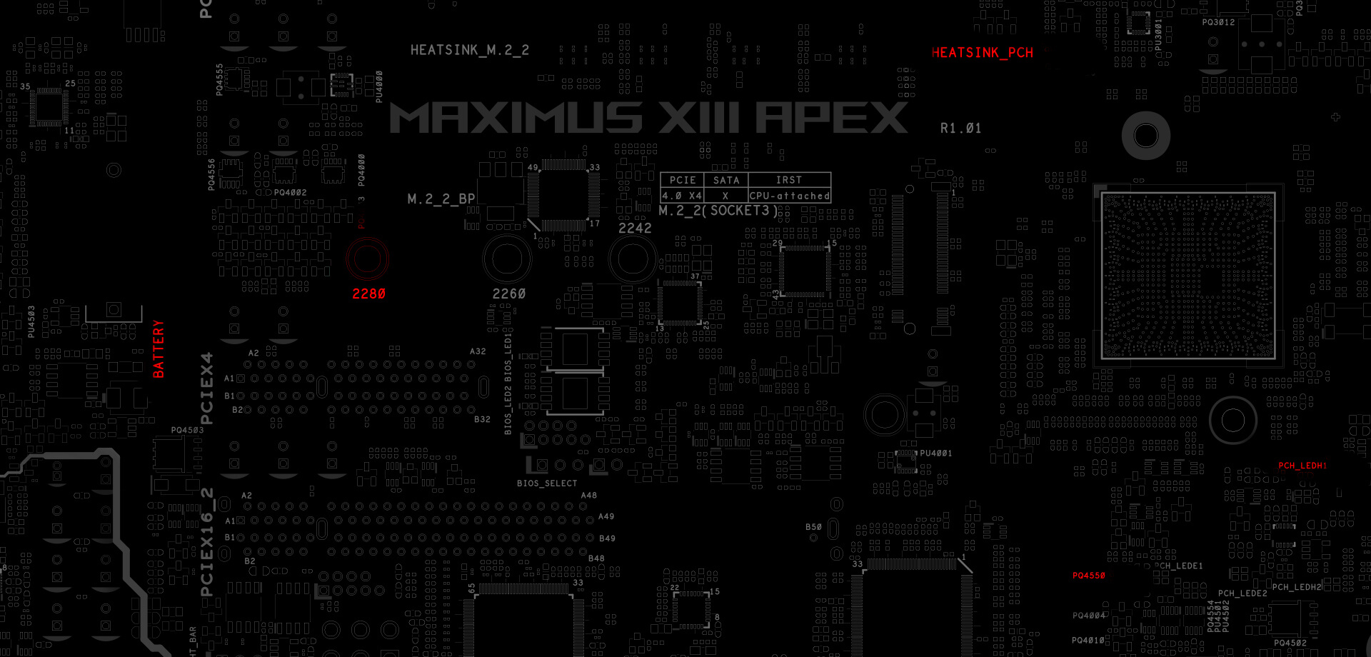 The PCB design of ROG Maximus XIII Apex