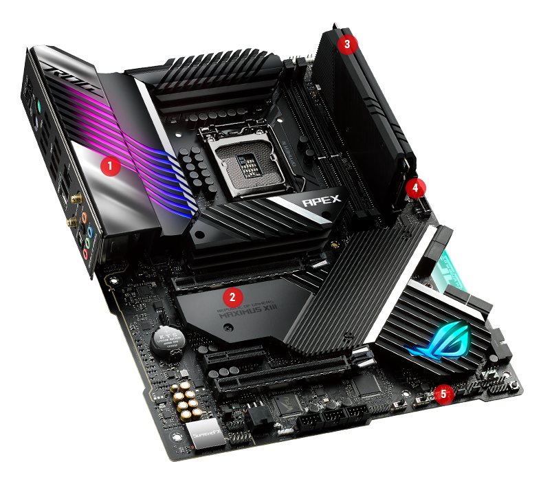 The cooling specs of ROG MAXIMUS XIII APEX highlighted