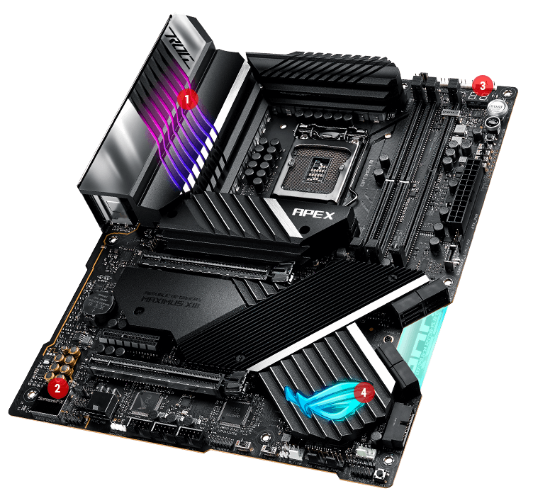 The Gaming immersion specs of ROG MAXIMUS XIII APEX highlighted