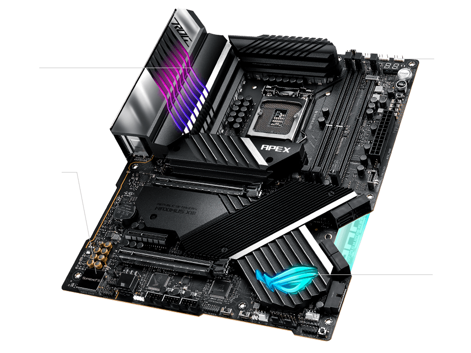 The Gaming immersion specs of ROG MAXIMUS XIII APEX highlighted