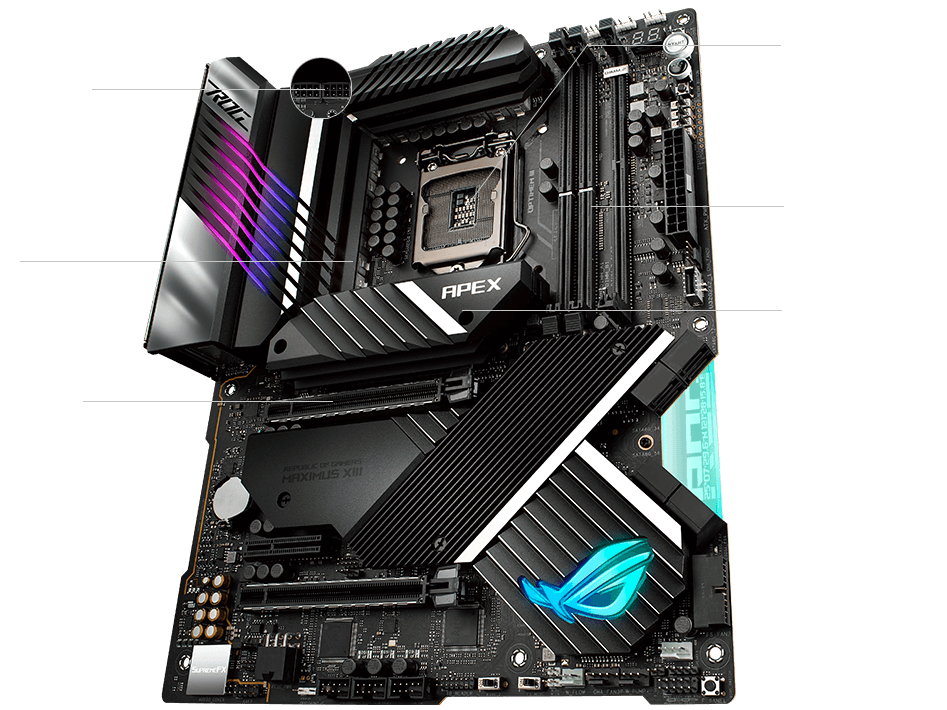 The Performance specs of ROG MAXIMUS XIII APEX highlighted