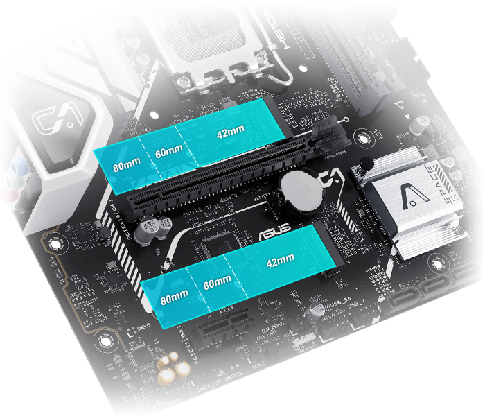 Supports two M.2 slots